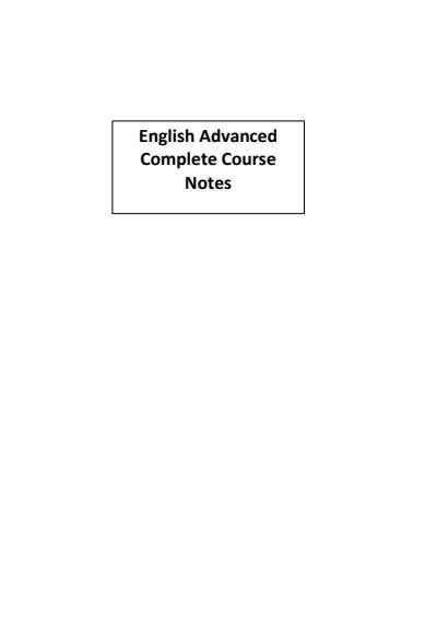Cover page of ENGLISH ADVANCED COMPLETE COURSE NOTES (BAND 6)