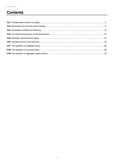 Cover page of VCE Units 3/4 Comprehensive Economics Notes - By 99.95 ATAR Scorer