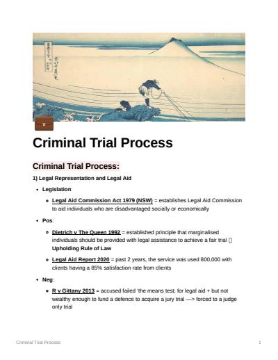 Cover page of BAND 6 - CRIMINAL TRIAL PROCESS ESSAY PLANS