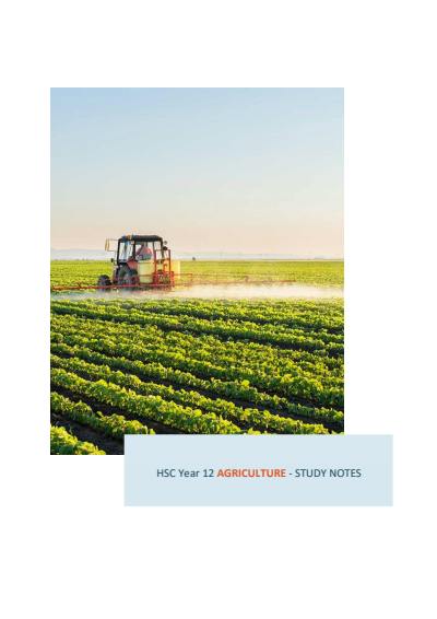 Cover page of Band 6 HSC Agriculture Notes | Core