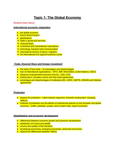 Cover page of Band 6 (95+ Atar) - Economics Set