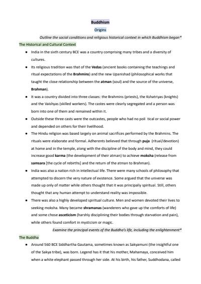Cover page of Complete Syllabus Dot Points on Buddhism Depth Study for Yr 11 HSC