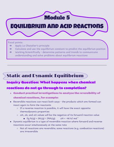 Cover page of BAND 6 | 99+ ATAR | CHEMISTRY MODULE 5 FULL NOTES