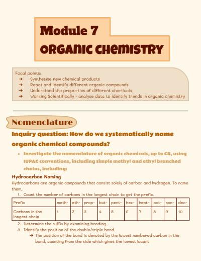 Cover page of BAND 6 | 99+ ATAR | CHEMISTRY MODULE 7 FULL NOTES