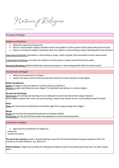 Cover page of Entire SOR 2 Study Notes - PRELIM