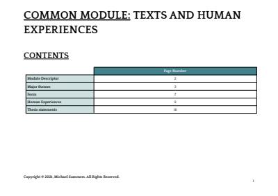 Cover page of Texts and Human Experiences - The Crucible - 99 ATAR