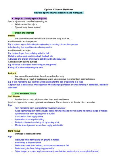 Cover page of PDHPE - Sports Medicine