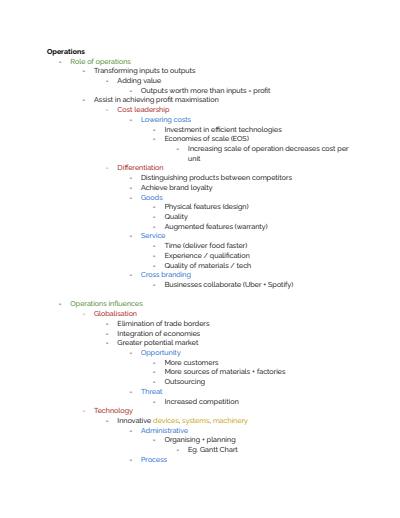 Cover page of Business - Operations syllabus notarised
