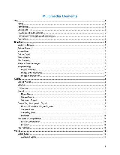 Cover page of Multimedia Elements