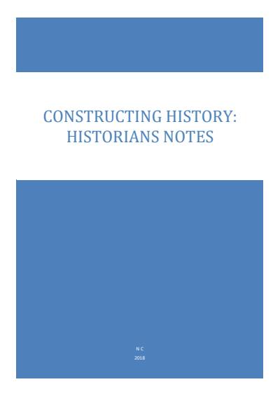 Cover page of History Extension: Constructing History Notes (Band 6/E4)