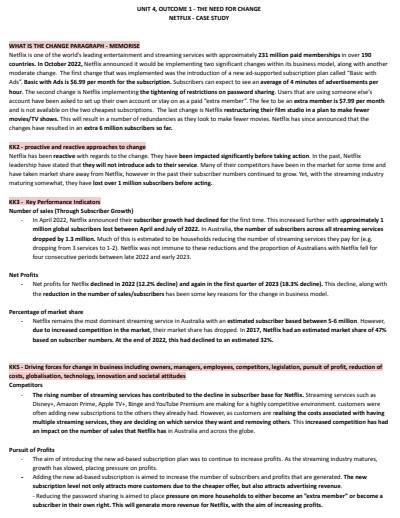 Cover page of BUSINESS - CONTEMPORARY CASE STUDY (U4AOS1)