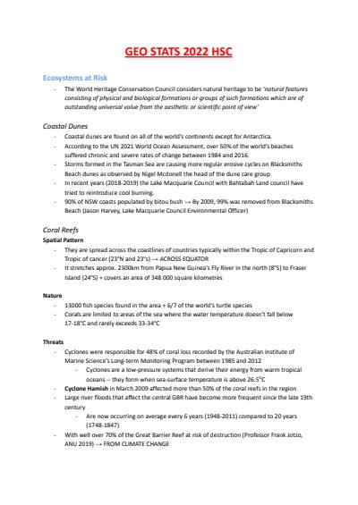 Cover page of BAND 6 GEOGRAPHY NOTES: ALL statistics and quotes