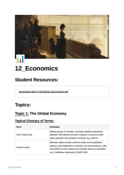 Cover page of HSC Year 12 Premium Economics Notes