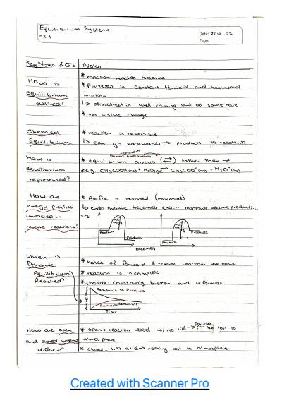 Cover page of Chemistry Unit 3 Notes
