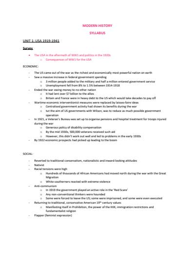 Cover page of Modern History Full Syllabus Band 6