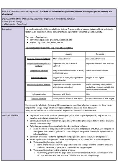 Cover page of PRELIM BIOLOGY NOTES - MODULE 3: Biological Diversity
