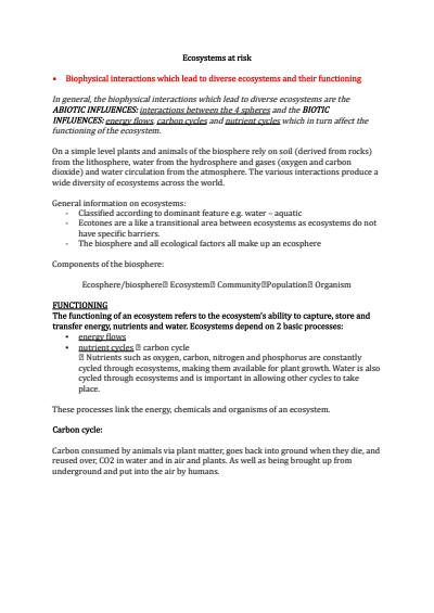 Cover page of Year 12 Geography Full Course Study Notes