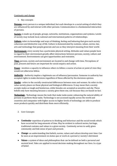Cover page of Year 12 Society and Culture full course summary notes 