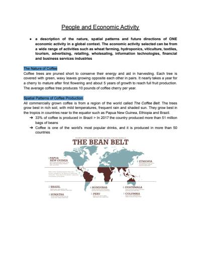 Cover page of People and Economic Activity - Coffee Case Study