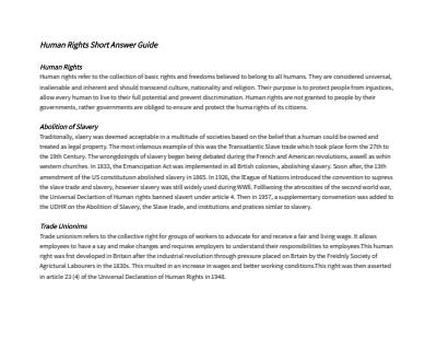 Cover page of HSC Legal Studies - Detailed Human Rights Notes (Entire Syllabus)