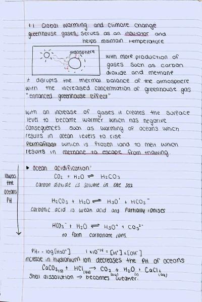 Cover page of Topic 1: Monitoring the environment hand written notes