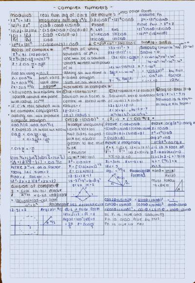 Cover page of 12 Specialist Maths Complex Numbers