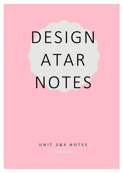Cover page of ATAR design notes (87% in written exam)