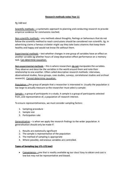 Cover page of A+ WACE ATAR Year 11 Psychology Notes (All Topics)