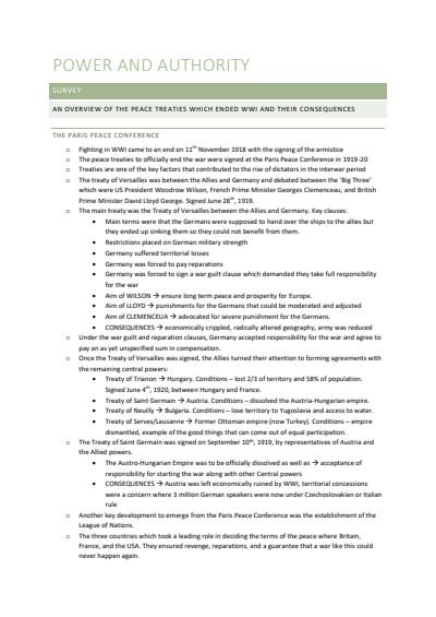 Cover page of DETAILED POWER AND AUTHORITY NOTES 