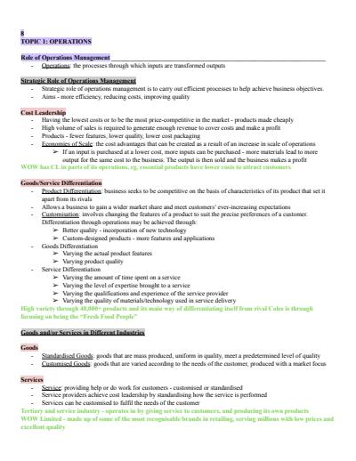 Cover page of Business Studies Syllabus Notes - 89 HSC MARK