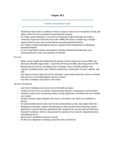 Cover page of Food technology chapter 20 summary notes