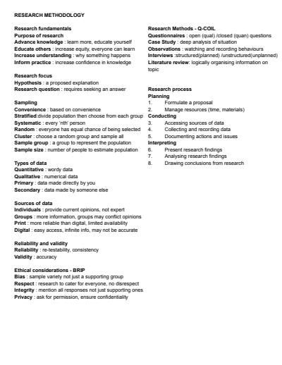 Cover page of Band 6 CAFS HSC Summary notes