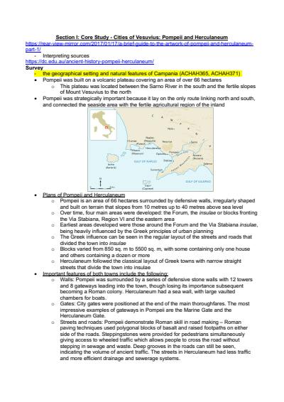 Cover page of HSC Ancient history CORE: Pompeii and Herculaneum notes