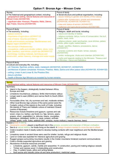 Cover page of HSC Ancient History Minoan Crete notes