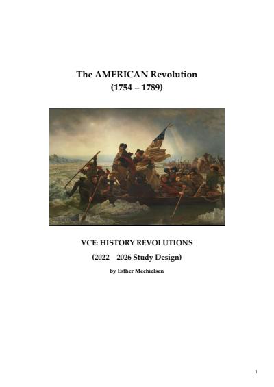 Cover page of VCE History: Revolutions - The AMERICAN Revolution (AOS 1 &amp; AOS 2)