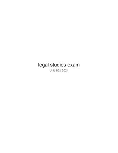 Cover page of Legal Studies 1/2 Full Notes 