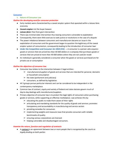Cover page of COMPLETE YEAR 12 LEGAL STUDIES NOTES