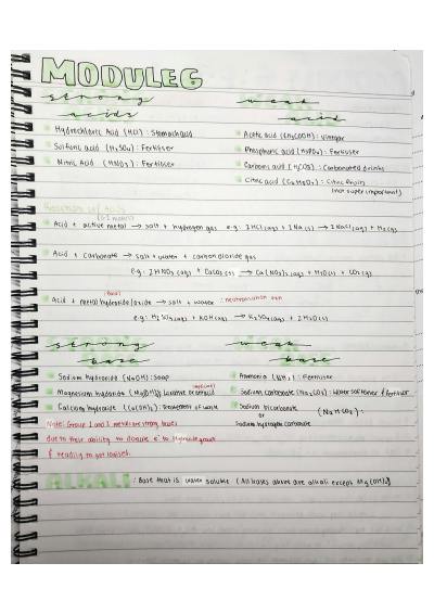 Cover page of Very Detailed Handwritten Chemistry Notes