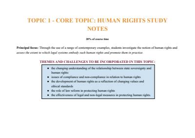 Cover page of BAND 6 HUMAN RIGHTS DETAILED NOTES WITH ALL LAWS/CASES/MEDIA ARTICLES