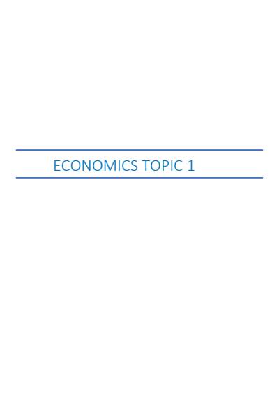 Cover page of BAND 6 Topic 1 HSC Economics Notes