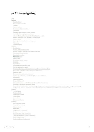 Cover page of GRADE A COMPLETE INVESTIGATING SCIENCE PRELIMINARY STUDY NOTES MODULES 1 - 4