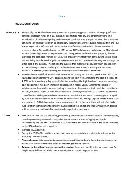 Cover page of BAND 6 HSC Economics Topic 4 Essay Plans