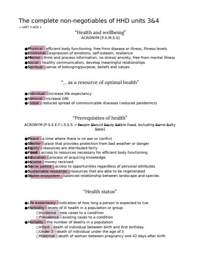 Cover page of A+ student: HEALTH AND HUMAN DEVELOPMENT UNITS 3&4