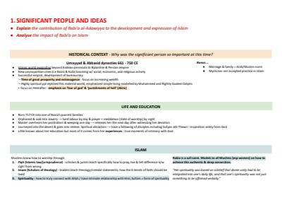 Cover page of STUDIES OF RELIGION 1 - DEPTH STUDY: ISLAM NOTES