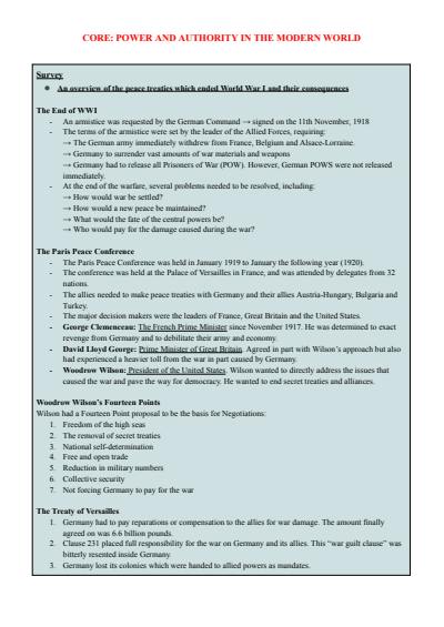Cover page of Power and Authority Year 12 HSC Notes