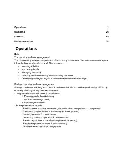 Cover page of Business Studies Notes 