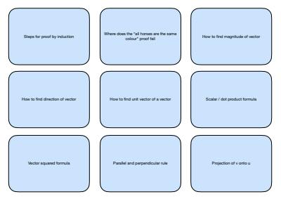 Cover page of Mathematics Extension 1 Printable Flash Cards