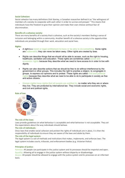 Cover page of VCE Legal studies unit 1 AOS 1