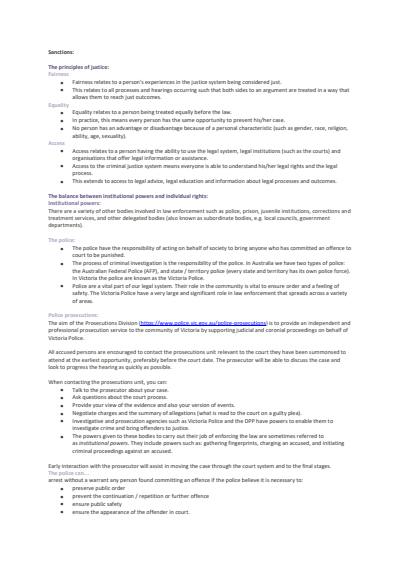 Cover page of VCE Legal studies Unit 1 AOS 3 full notes