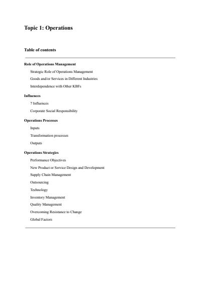 Cover page of Band 5 Business Studies- OPERATIONS FULL NOTES (w/ Qantas case study)